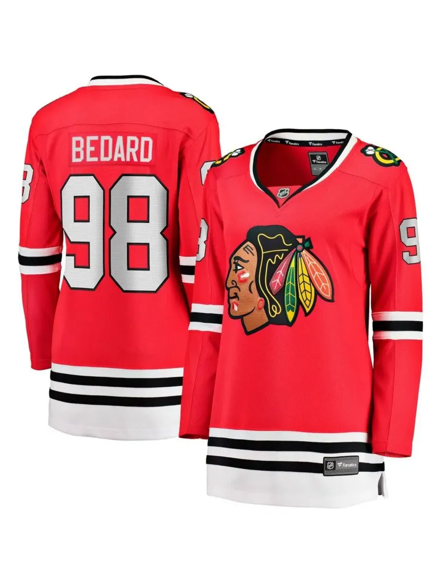 Fanatics Женская красная домашняя футболка Connor Bedard Chicago Blackhawks Breakaway Player Jersey — изображение 1 из 3
