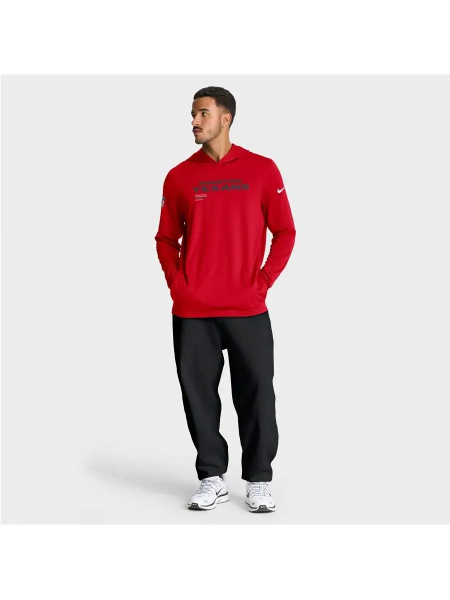 Nike Мужская красная толстовка с длинными рукавами Houston Texans Sideline Pure Fury Performance — изображение 7 из 9