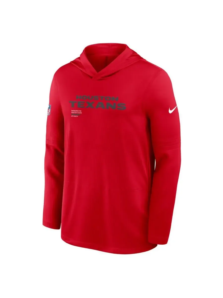 Nike Мужская красная толстовка с длинными рукавами Houston Texans Sideline Pure Fury Performance — изображение 9 из 9