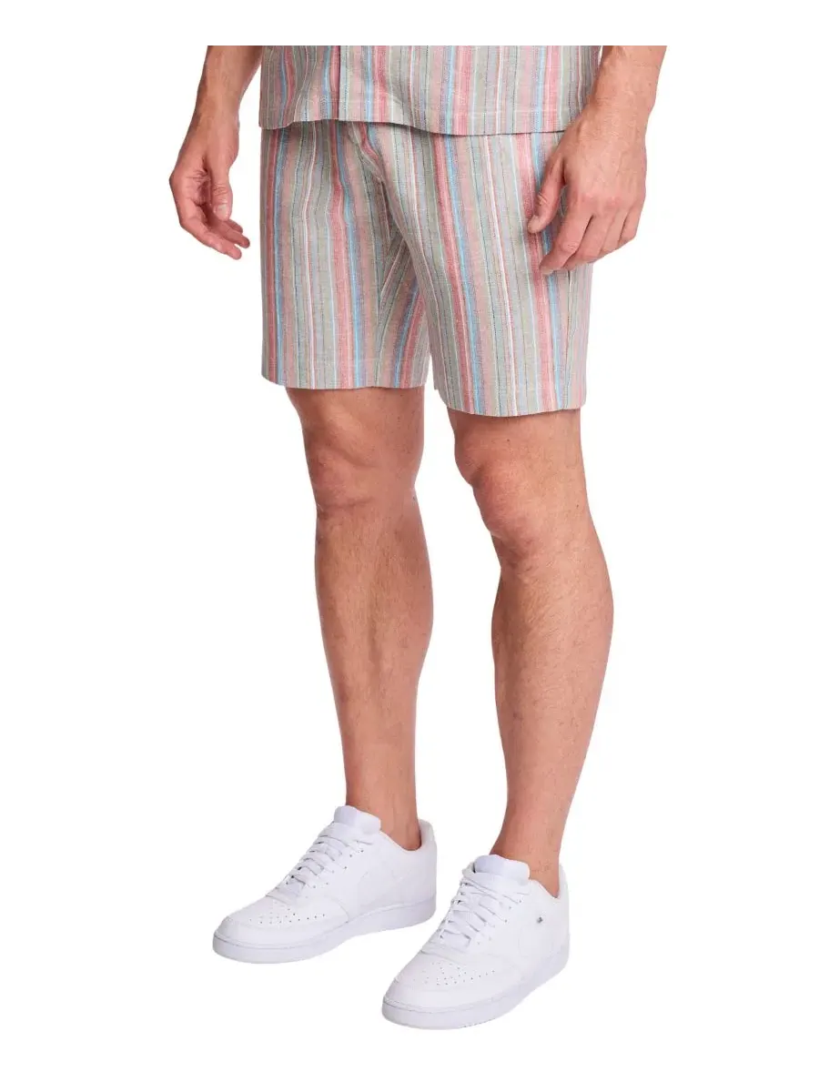 Мужские полосатые облегающие шорты Paisley & Gray, Ocean Coral Stripe — изображение 3 из 6