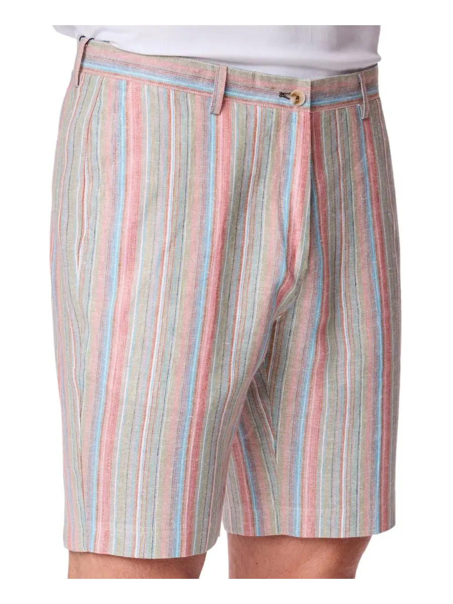 Мужские полосатые облегающие шорты Paisley & Gray, Ocean Coral Stripe — изображение 4 из 6
