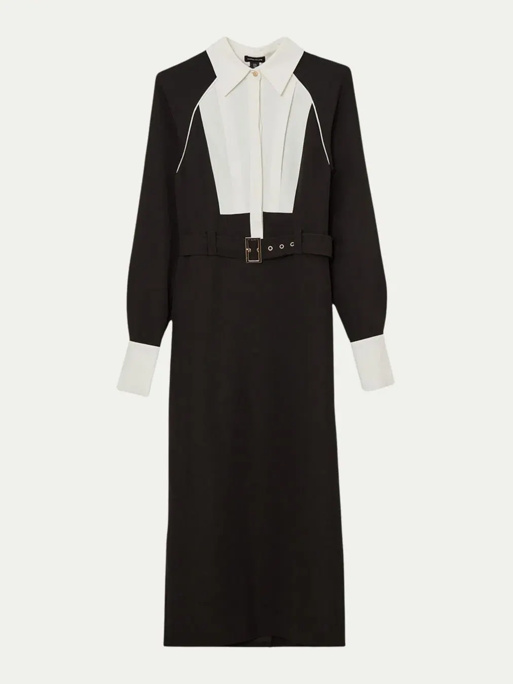 Женское миди-платье из саржевой ткани с воротником Karen Millen, Mono — изображение 6 из 8