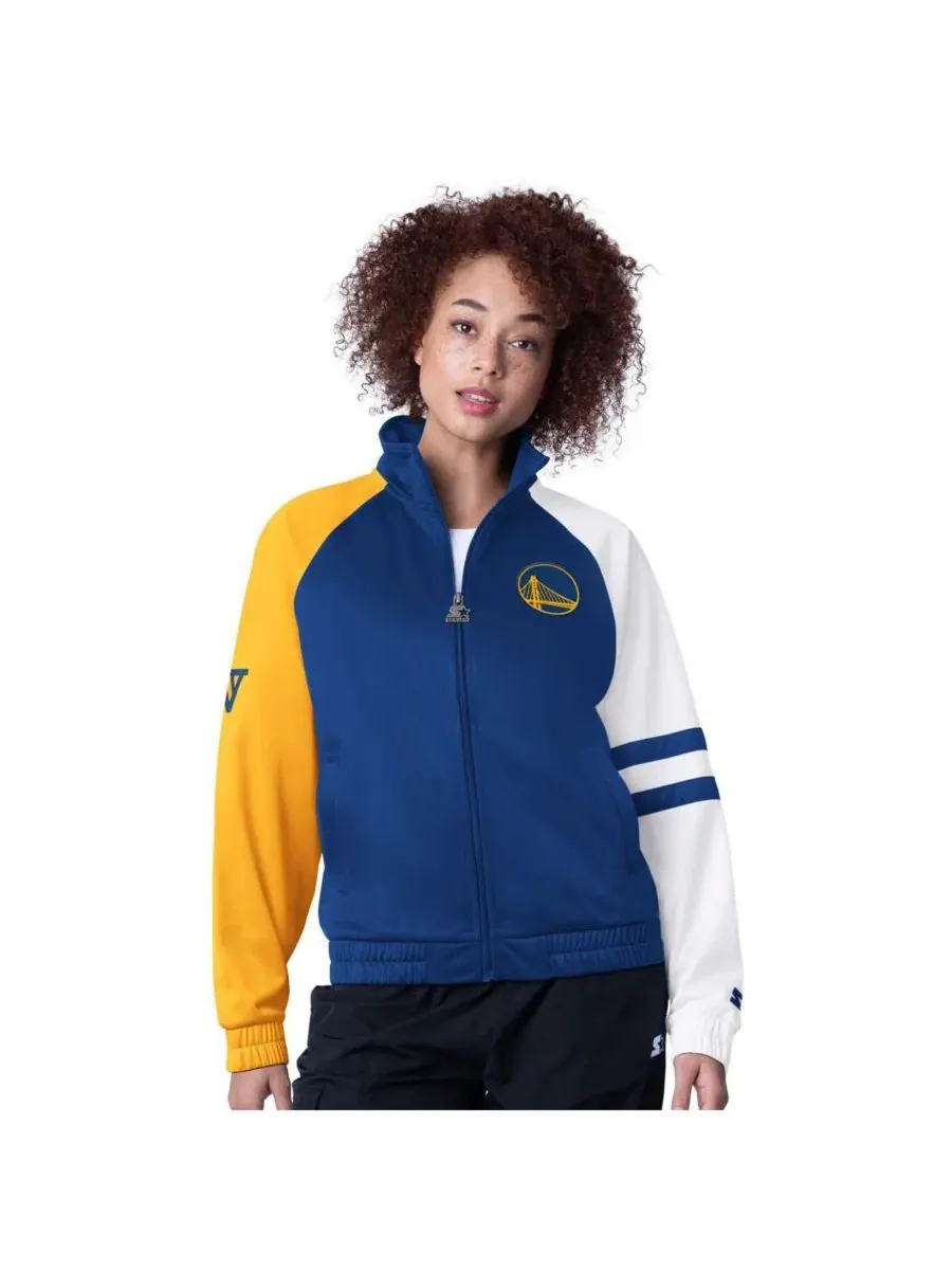 Женская спортивная куртка Royal Golden State Warriors Line Up Dolman Raglan Full-Zip Starter — изображение 1 из 2