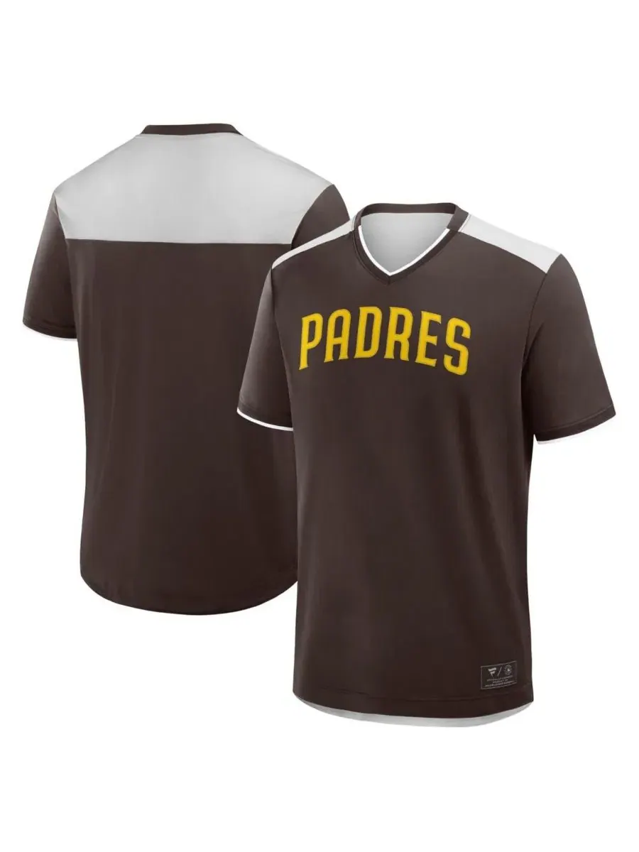Мужская коричневая футболка с V-образным вырезом San Diego Padres, посвященная победе в матче — изображение 1 из 3