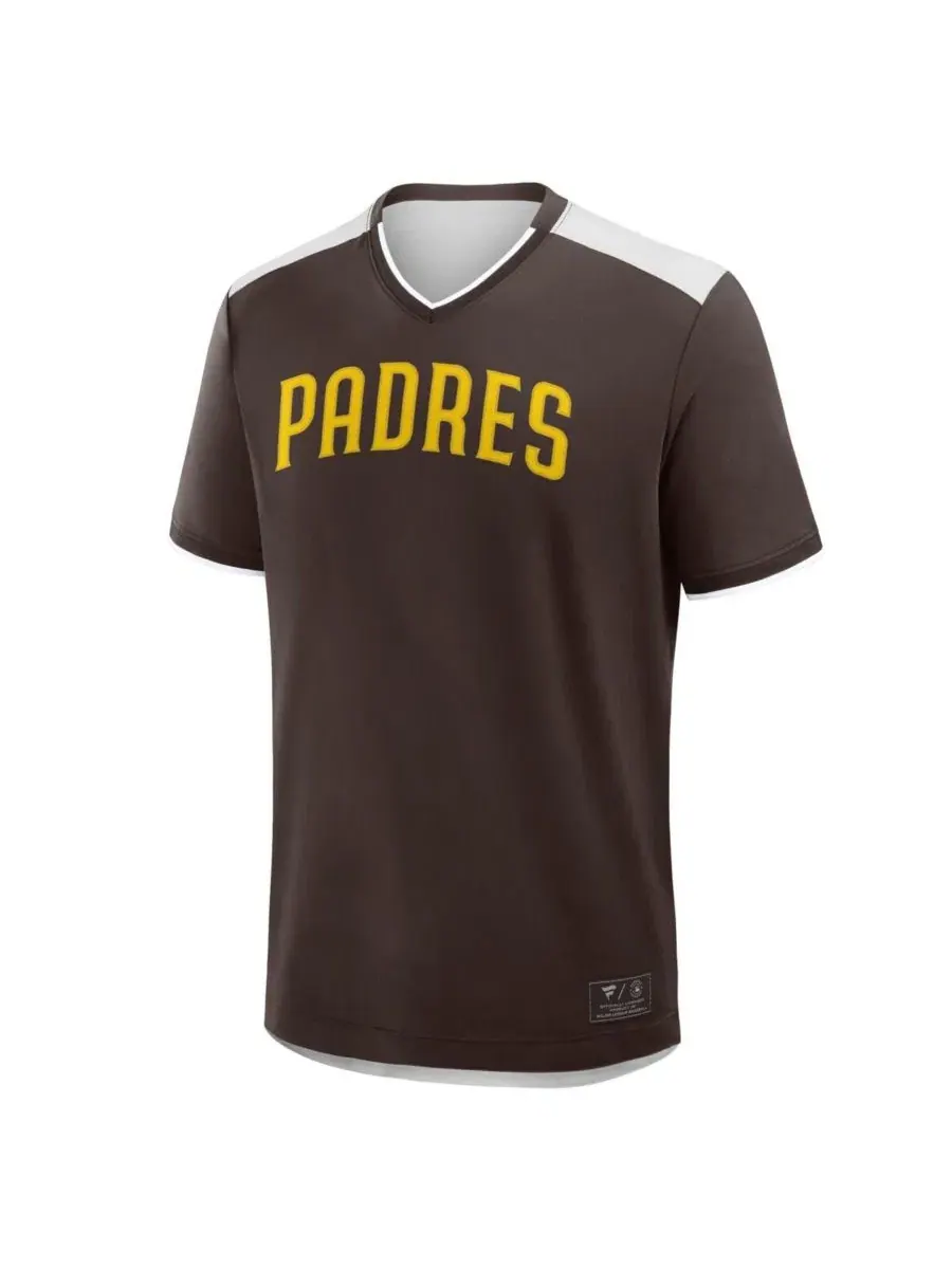 Мужская коричневая футболка с V-образным вырезом San Diego Padres, посвященная победе в матче — изображение 3 из 3