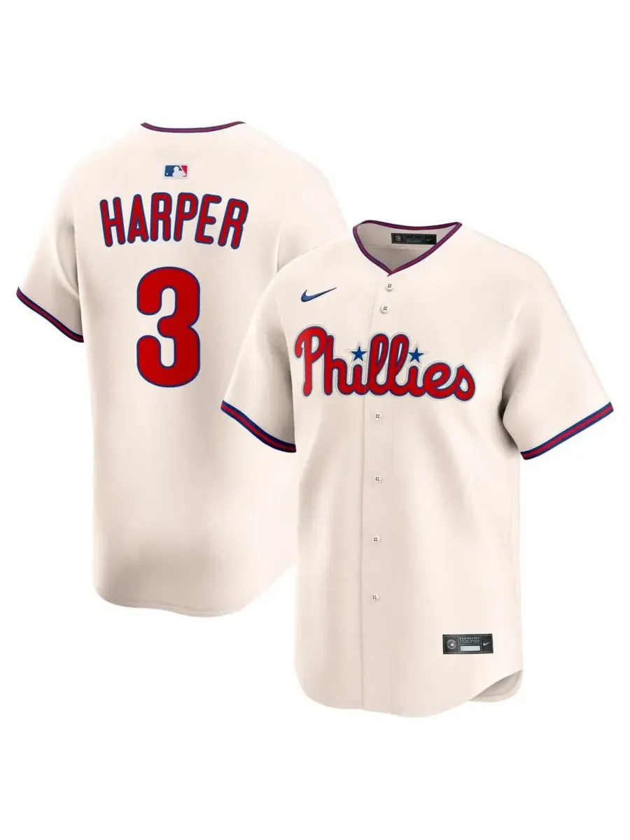 Мужская футболка Bryce Harper Cream Philadelphia Phillies Alternate Limited Jersey Nike — изображение 1 из 3, бежевый