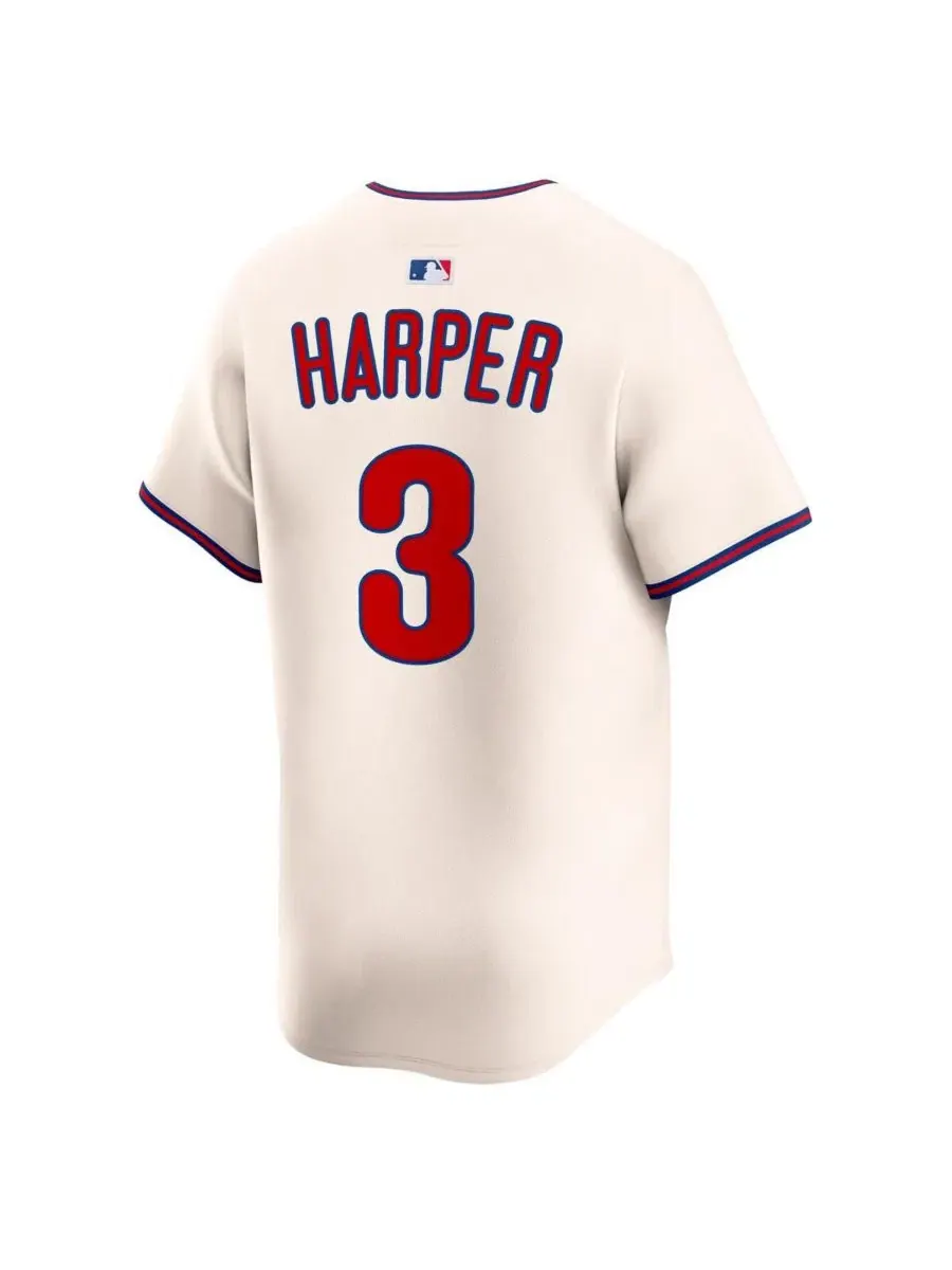 Мужская футболка Bryce Harper Cream Philadelphia Phillies Alternate Limited Jersey Nike — изображение 2 из 3, бежевый