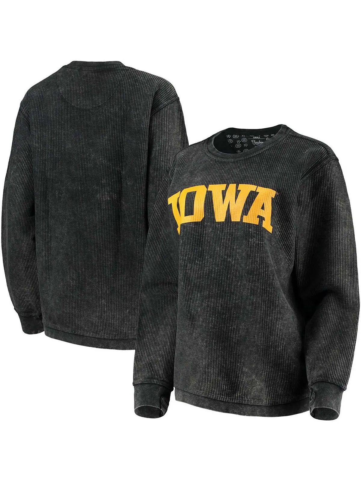 Женский черный свитшот Iowa Hawkeyes с удобным шнурком в винтажном стиле, базовый пуловер с аркой — изображение 1 из 4