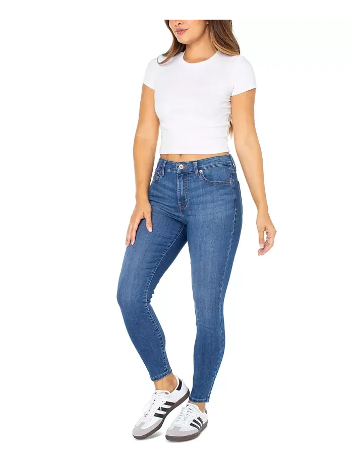 Юношеские облегающие укороченные джинсы с завышенной талией Curvy Mid-Rise Skinny Ankle Celebrity — изображение 1 из 4