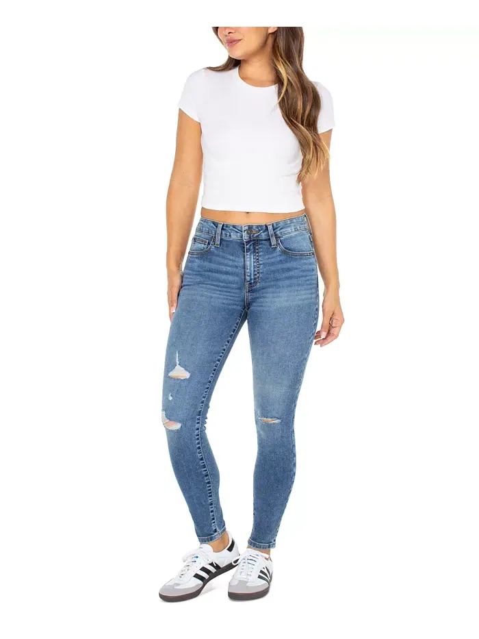 Юношеские облегающие укороченные джинсы с завышенной талией Curvy Mid-Rise Skinny Ankle Celebrity — изображение 1 из 4