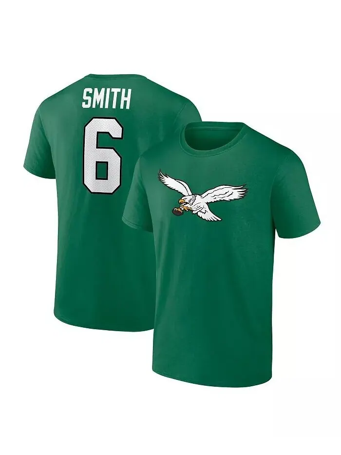 Мужская футболка De Vonta Smith Kelly Green Philadelphia Eagles с альтернативным значком имени и — изображение 1 из 2