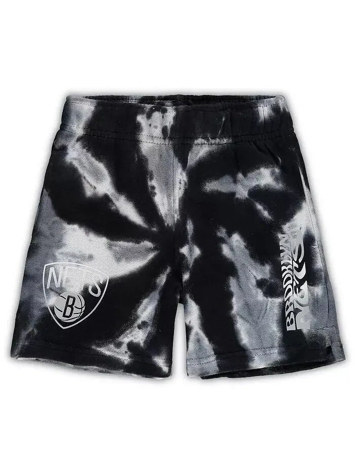 Бело-черные шорты Brooklyn Nets Santa Monica для малышей Outerstuff — изображение 1 из 1