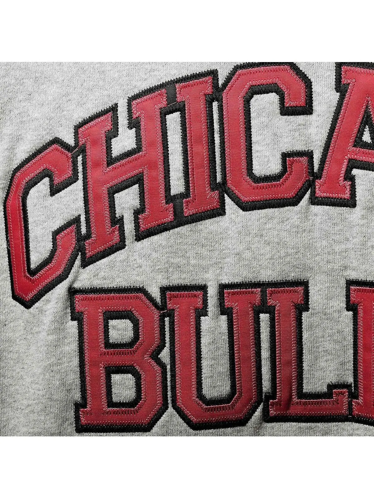 Мужской пуловер с капюшоном цвета Хизер Серый Chicago Bulls Hardwood Classics Big and Tall — изображение 4 из 4