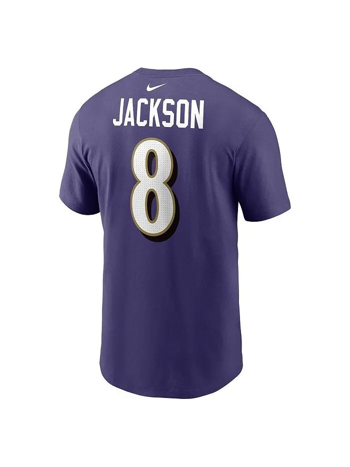 Мужская фиолетовая футболка Lamar Jackson Baltimore Ravens с именем и номером игрока Nike — изображение 3 из 3, фиолетовый