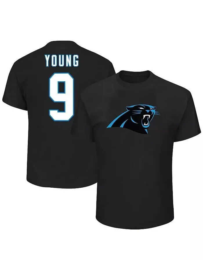 Мужская футболка Bryce Young Black Carolina Panthers Big and Tall с именем и номером игрока Fanatics — изображение 1 из 2