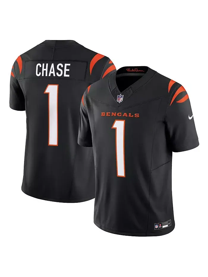 Мужская джерси Ja'Marr Chase черного цвета Cincinnati Bengals Vapor F.U.S.E. Limited Nike — изображение 1 из 3