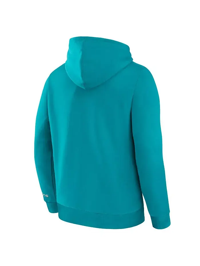 Мужская утепленная толстовка с капюшоном Aqua Miami Dolphins Legacy Fleece Pullover Hoodie Fanatics — изображение 2 из 3
