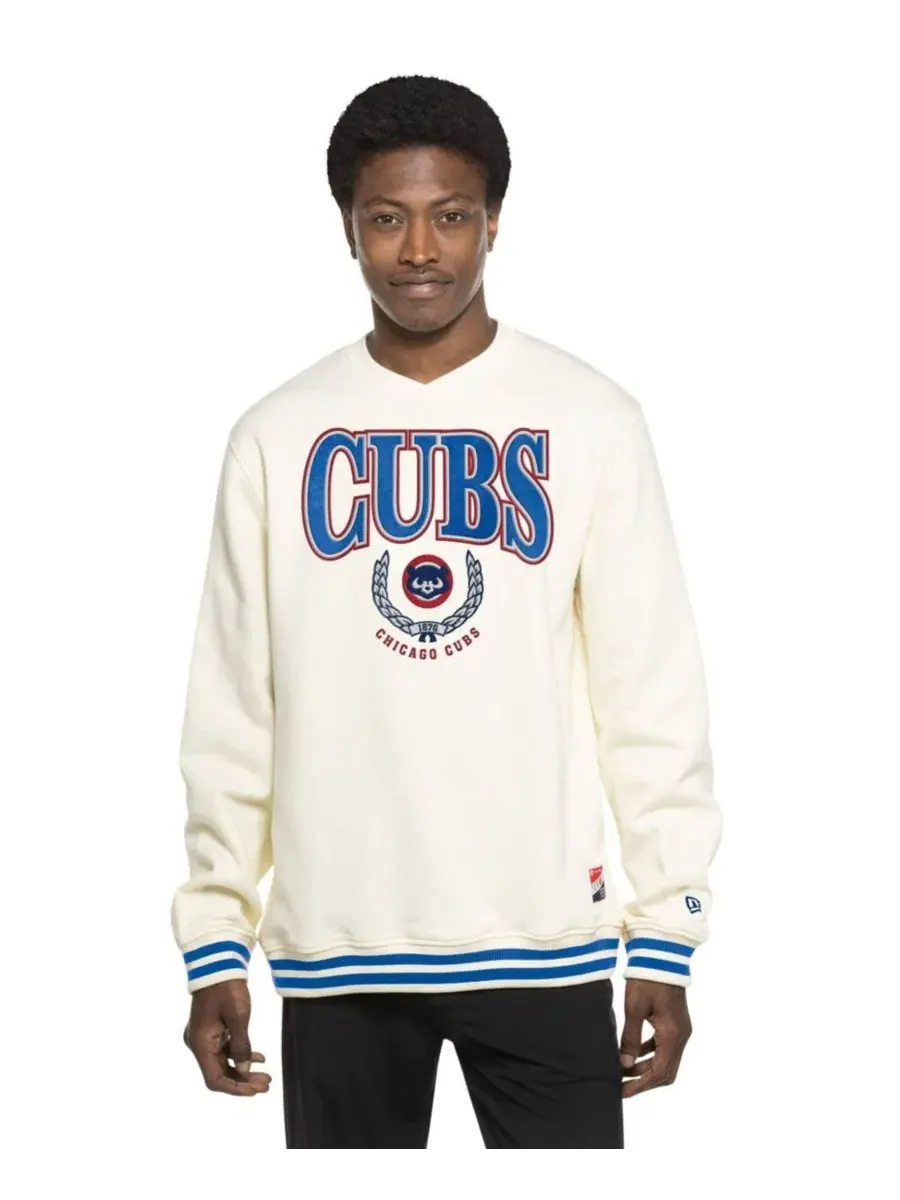 Свитшот Throwback с принтом Chicago Cubs New Era — изображение 1 из 4, бежевый