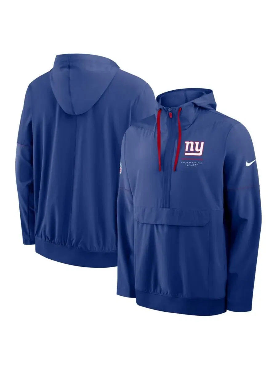 Мужская куртка-anorak с капюшоном и полузамком Royal New York Giants Sideline Nike — изображение 1 из 3, королевский