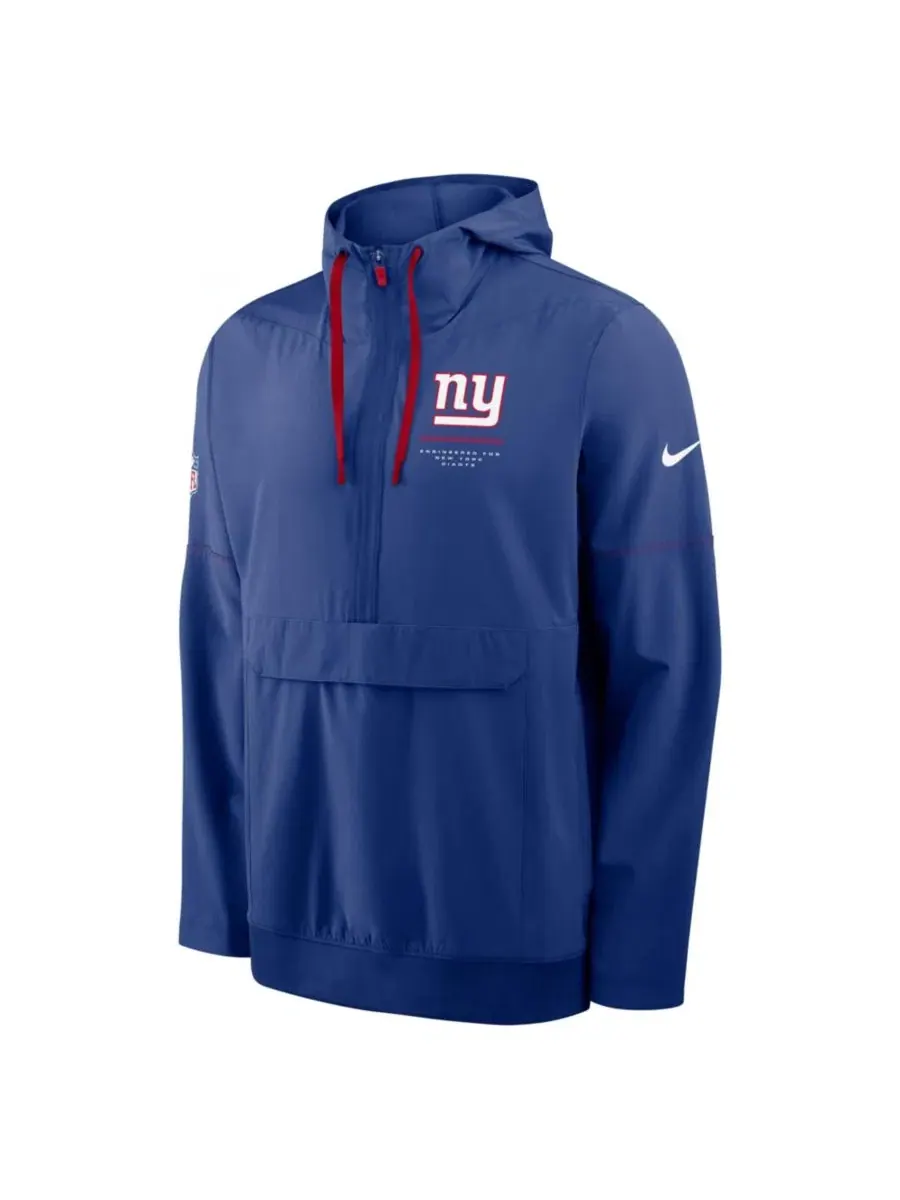 Мужская куртка-anorak с капюшоном и полузамком Royal New York Giants Sideline Nike — изображение 3 из 3, королевский