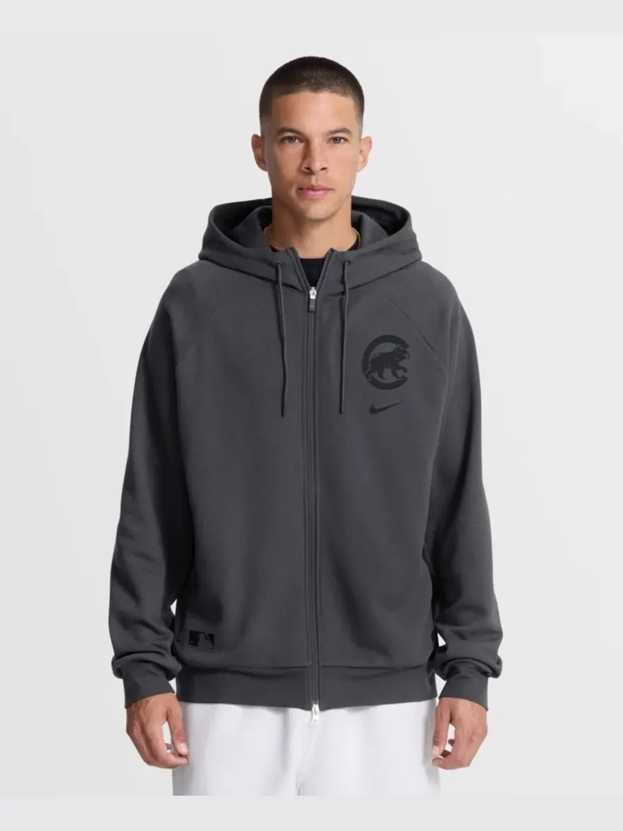 Худи с капюшоном и молнией, с длинным рукавом, модель Authentic Collection Player Raglan Nike — изображение 1 из 5, серый