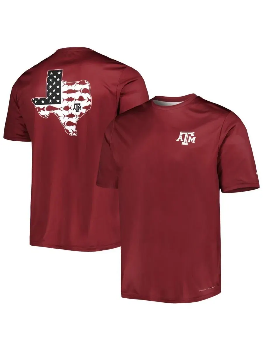 Футболка с коротким рукавом Omni-Shade Texas A&M Aggies Terminal Tackle Columbia