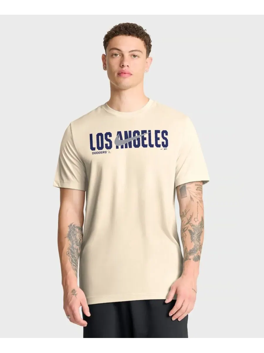Футболка Dri-FIT с принтом Swoosh Legend Los Angeles Dodgers Nike — изображение 1 из 5, бежевый
