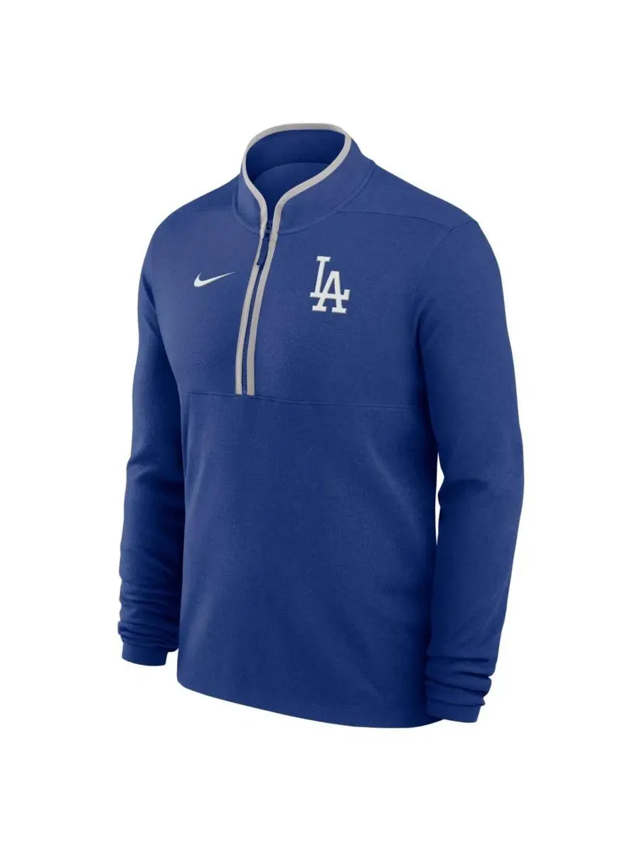 Мужская толстовка поло Nike Los Angeles Dodgers Dri-FIT Victory Half-Zip — изображение 2 из 3, королевский