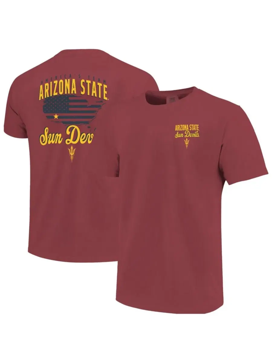 Футболка с принтом America's Team Arizona State Sun Devils Image One — изображение 1 из 3, коричневый