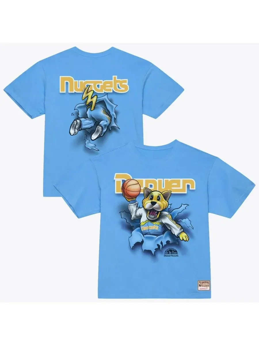 Футболка с принтом Breakthrough Mitchell & Ness — изображение 1 из 3, светлый синий