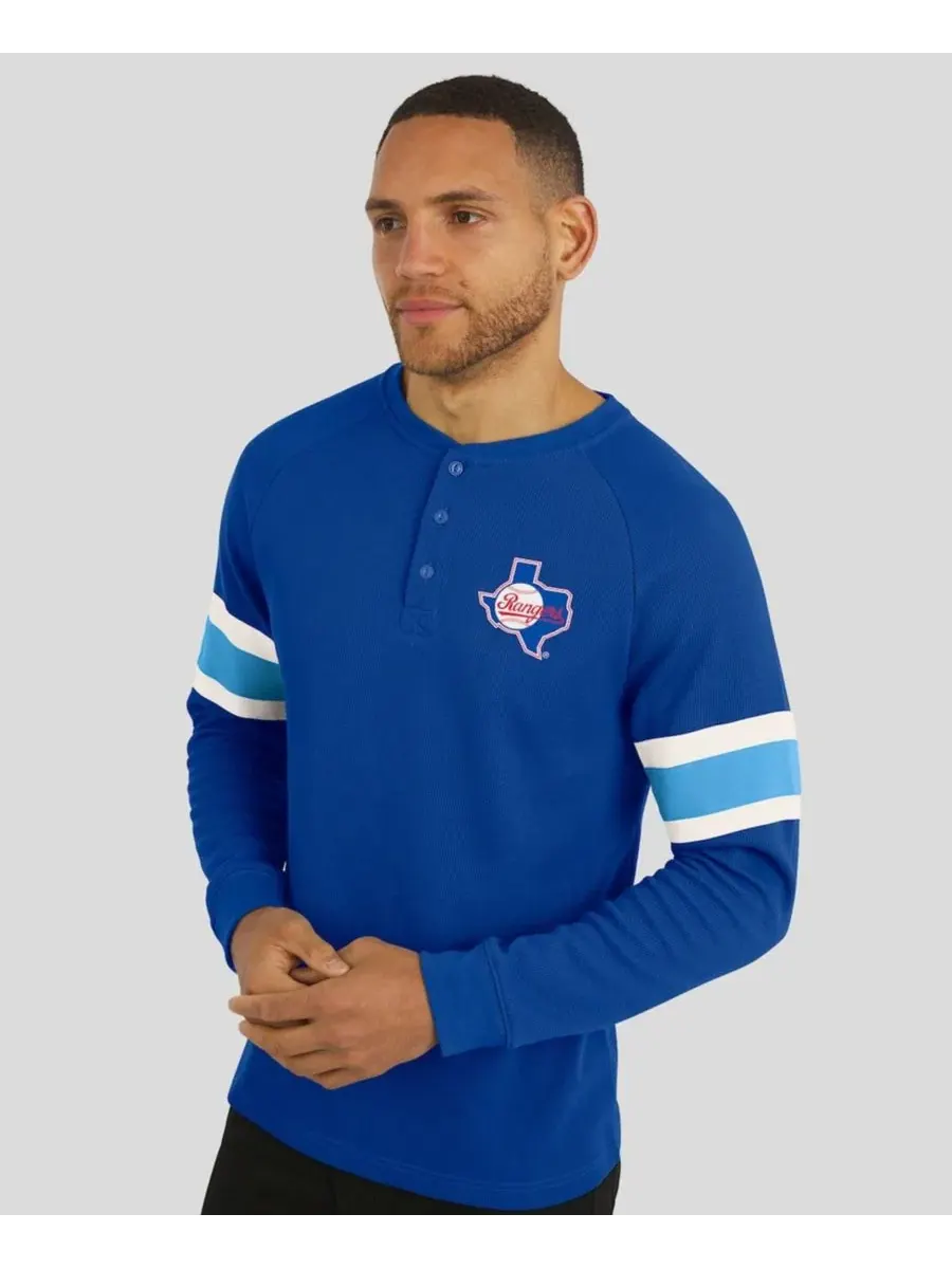 Футболка-поло с длинным рукавом, вафельного трикотажа, реглан, модель Waffle-Knit Raglan Long — изображение 4 из 4