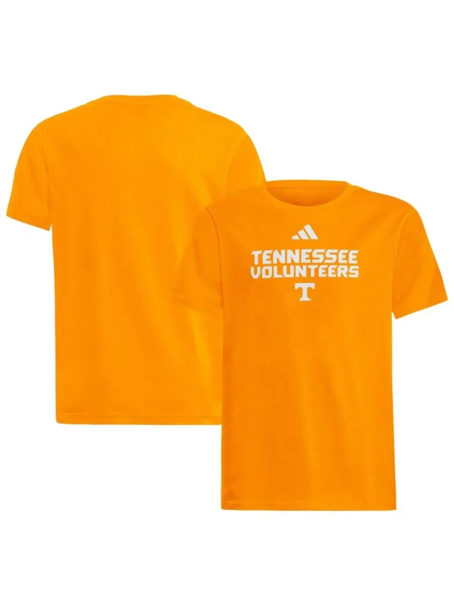 Футболка с коротким рукавом Tennessee Volunteers Wordmark Fresh adidas — изображение 1 из 2, оранжевый
