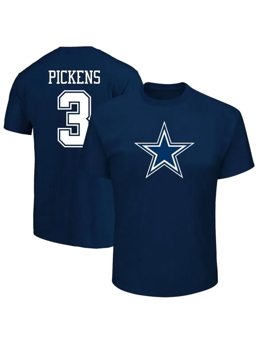 Футболка с длинным рукавом George Pickens Navy Dallas Cowboys Big & Tall Player Name & Number — изображение 1 из 3
