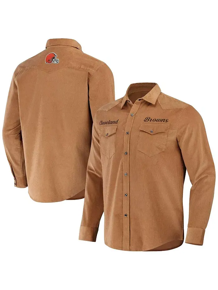 Мужская западная рубашка на кнопках NFL x Darius Rucker Collection by Tan Cleveland Browns Fanatics — изображение 1 из 3