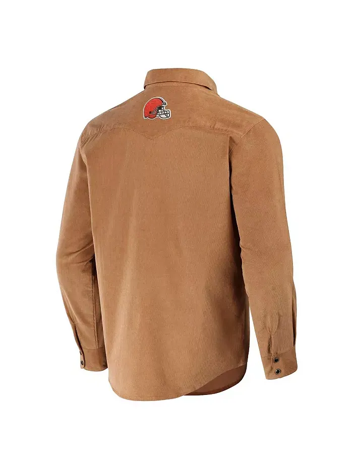 Мужская западная рубашка на кнопках NFL x Darius Rucker Collection by Tan Cleveland Browns Fanatics — изображение 2 из 3