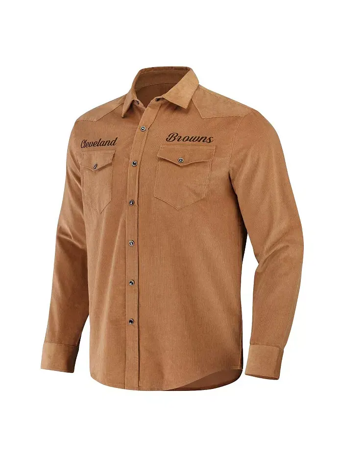 Мужская западная рубашка на кнопках NFL x Darius Rucker Collection by Tan Cleveland Browns Fanatics — изображение 3 из 3