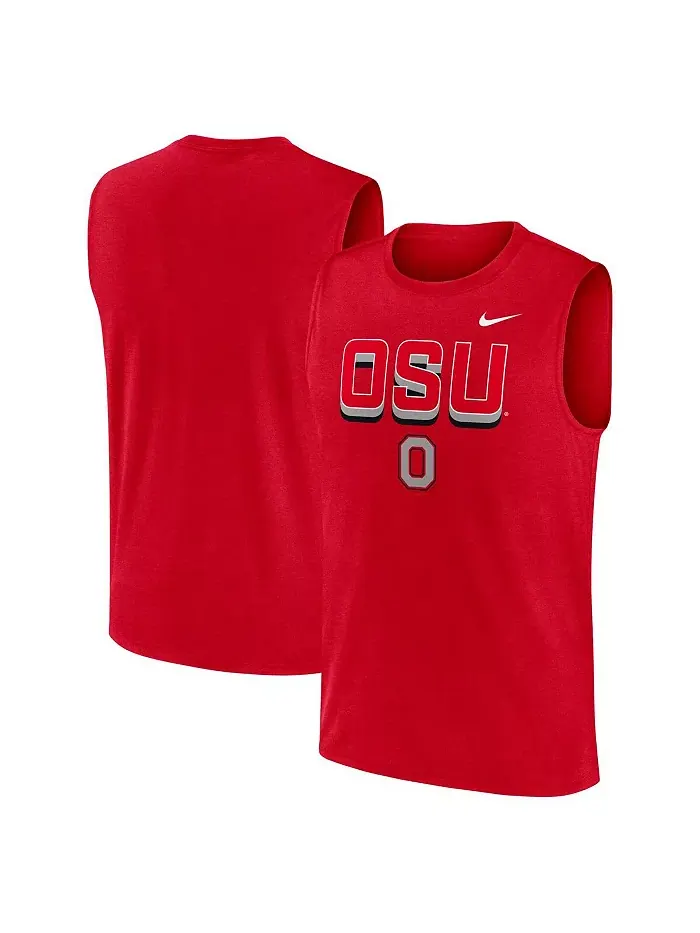 Мужская майка для тренировок Scarlet Ohio State Buckeyes Primetime Tricode Legend Performance Nike — изображение 1 из 3