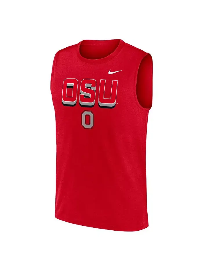 Мужская майка для тренировок Scarlet Ohio State Buckeyes Primetime Tricode Legend Performance Nike — изображение 2 из 3
