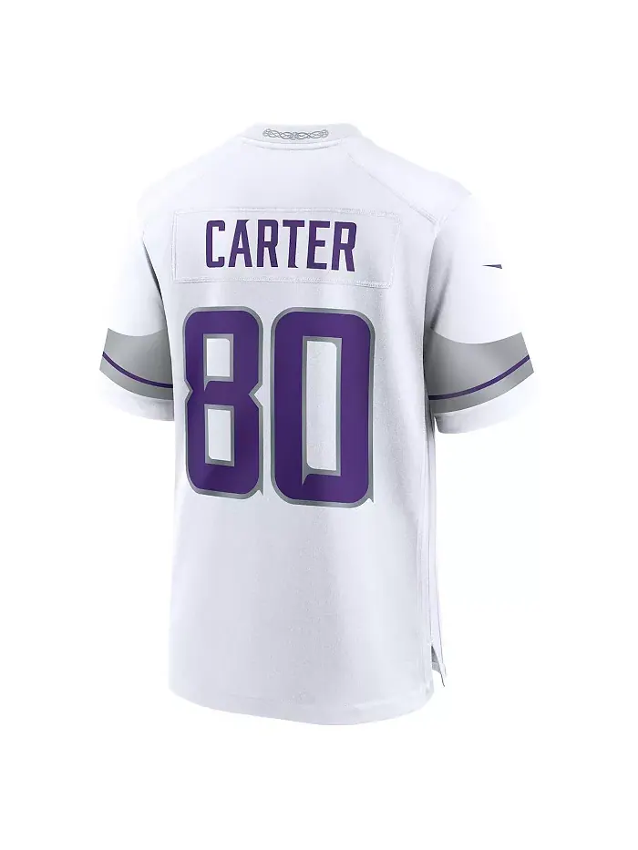 Мужская игровая футболка Cris Carter белого цвета Minnesota Vikings (альтернативная, вышедшая из — изображение 2 из 3