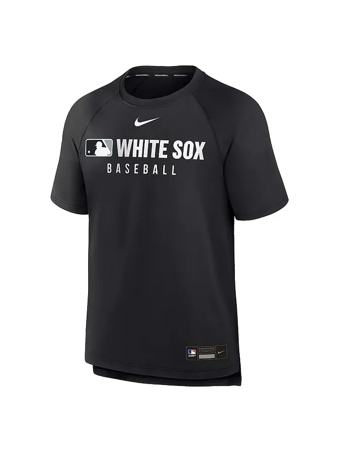 Мужская черная футболка Chicago White Sox Authentic Collection Pregame Raglan Performance Nike — изображение 3 из 3