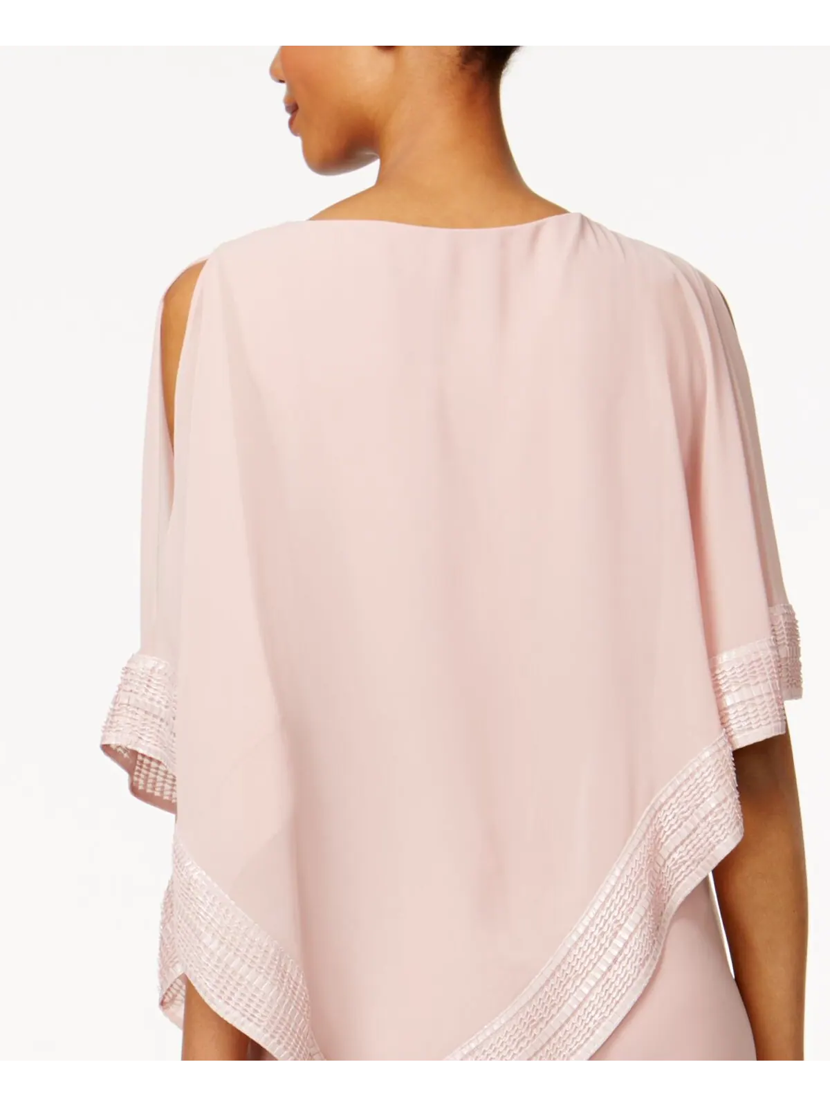 Платье-футляр с накидкой и металлической отделкой SL Fashions — изображение 4 из 4, розовый