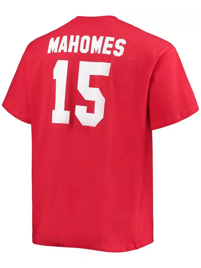 Мужская футболка с именем и номером игрока Patrick Mahomes Kansas City Chiefs, красная, больших — изображение 2 из 3