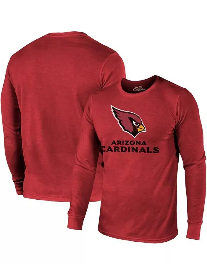 Футболка с длинным рукавом Arizona Cardinals Lockup Tri-Blend - Cardinal Majestic — изображение 1 из 3