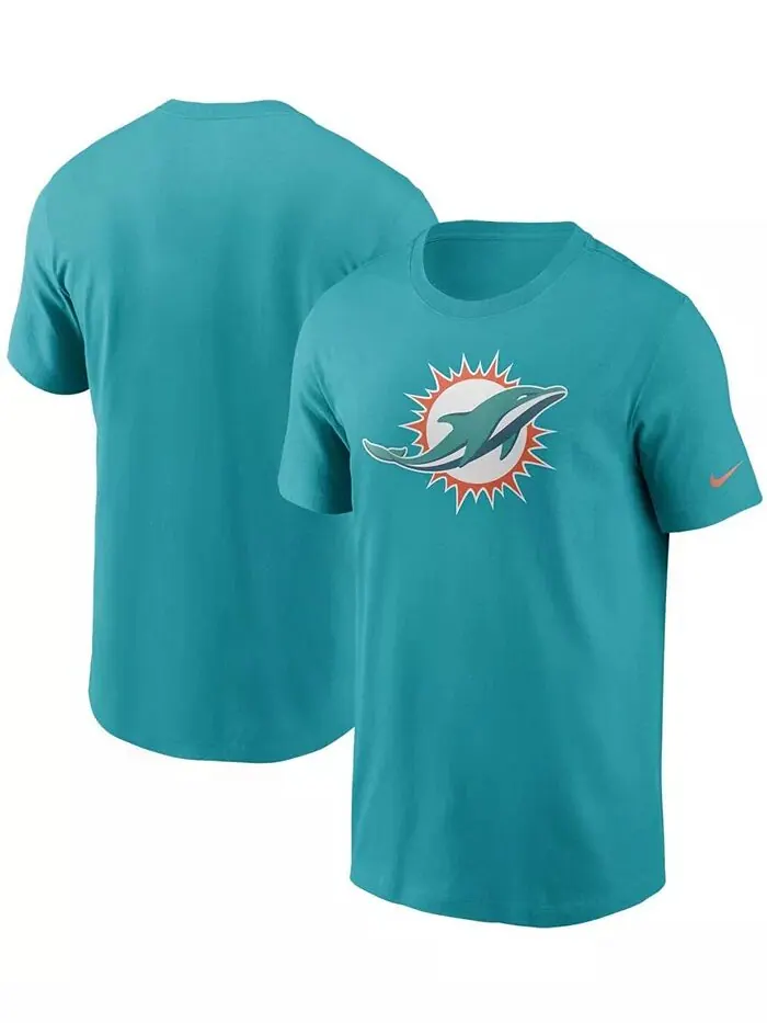 Мужская футболка Aqua Miami Dolphins с основным логотипом Nike — изображение 1 из 3