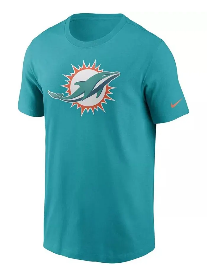 Мужская футболка Aqua Miami Dolphins с основным логотипом Nike — изображение 2 из 3