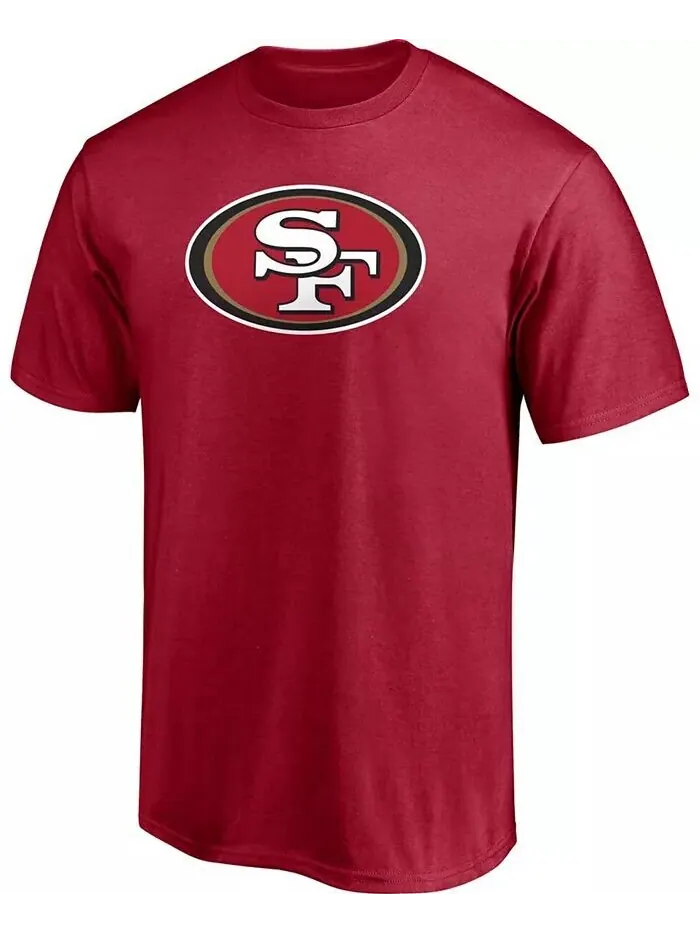 Мужская футболка Nick Bosa Scarlet San Francisco 49ers со значком игрока, именем и номером Fanatics — изображение 2 из 3