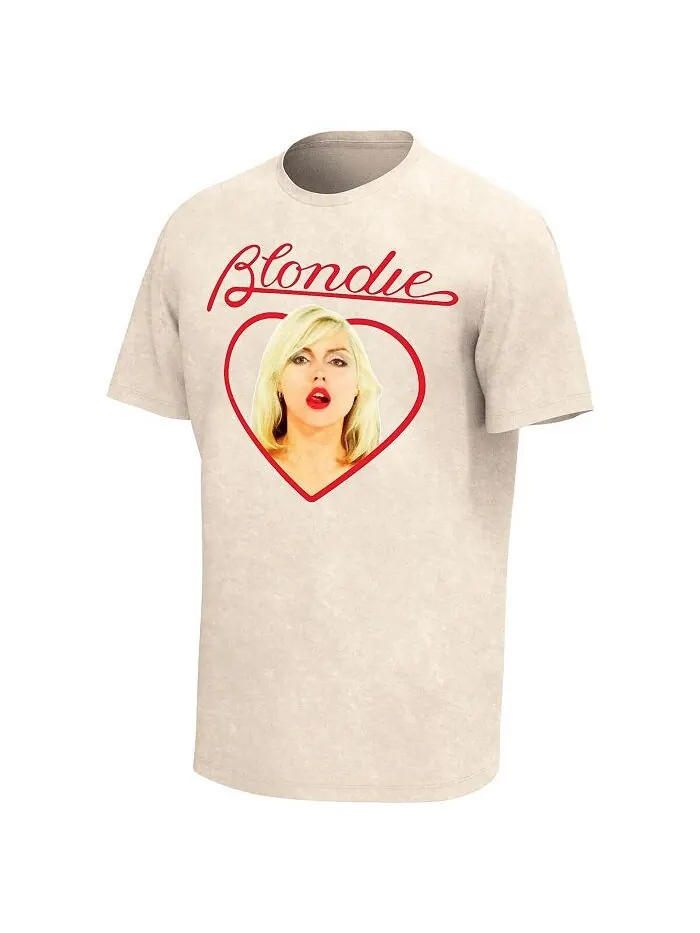 Мужская светло-коричневая футболка с рисунком Blondie Heart Washed Philcos — изображение 2 из 3, бежевый