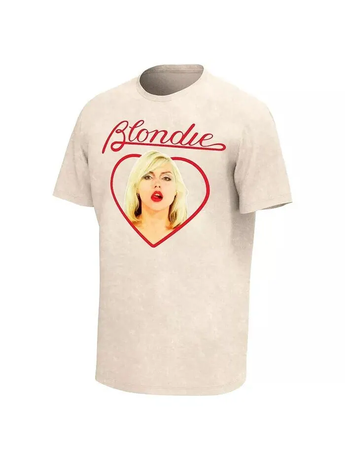Мужская светло-коричневая футболка с рисунком Blondie Heart Washed Philcos — изображение 2 из 3