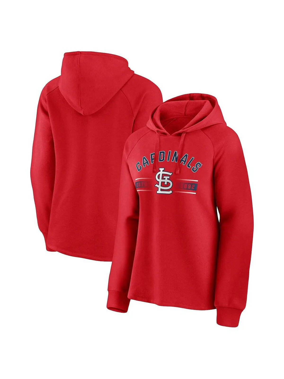Женский красный пуловер с капюшоном St. Louis Cardinals Perfect Play с логотипом реглан Fanatics — изображение 1 из 3