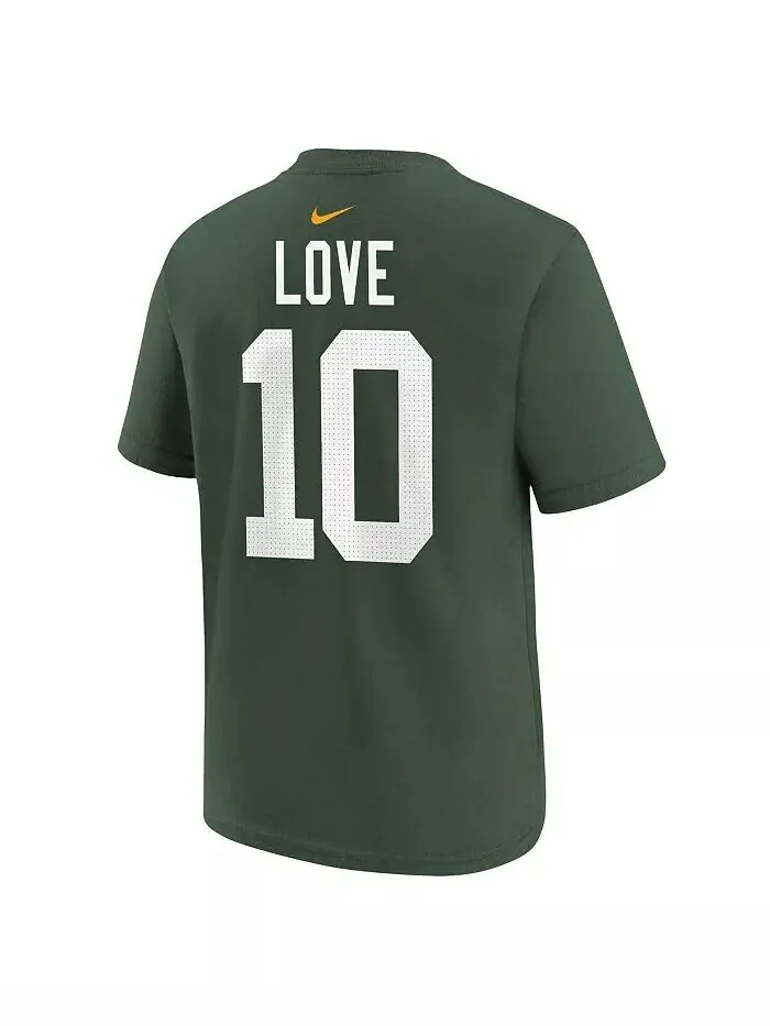 Футболка Big Boys Jordan Love Green с именем и номером игрока Green Bay Packers Nike — изображение 2 из 3